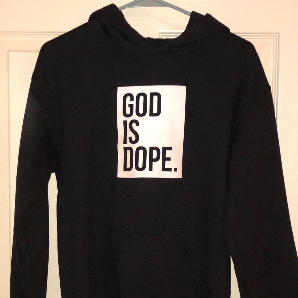 God is dope black and white hoodie